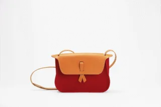 Monébari - Sac à main en toile et cuir  Le Pagode  rouge