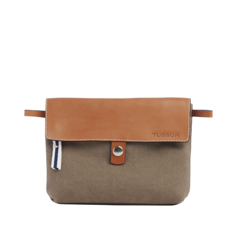 TUSSOR - Pochette Compagnon Taupe