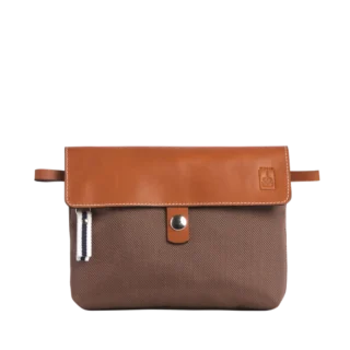 TUSSOR - Pochette Compagnon Givré Taupe