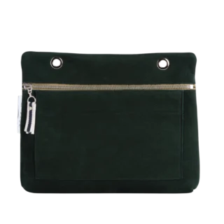 TUSSOR - Pochette Équipier Cuir Nubuck Veau Vert Forêt