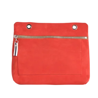 TUSSOR - Pochette Équipier Cuir Velours Corail