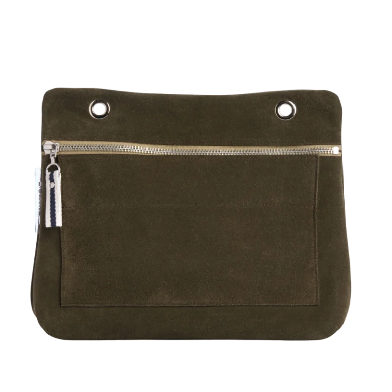 TUSSOR - Pochette Équipier Cuir Velours Kaki