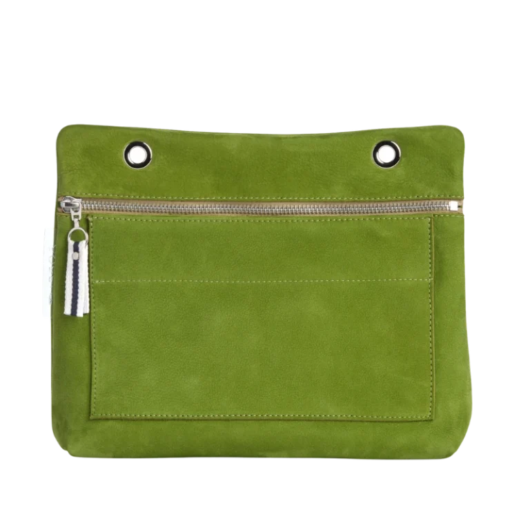 TUSSOR - Pochette Équipier Cuir Nubuck Veau Vert Prairie