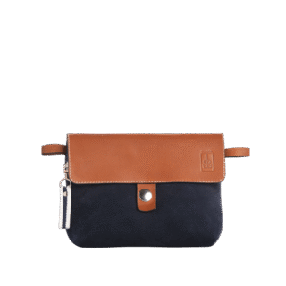 TUSSOR - Pochette Mobile Cuir Nubuck Veau Marine