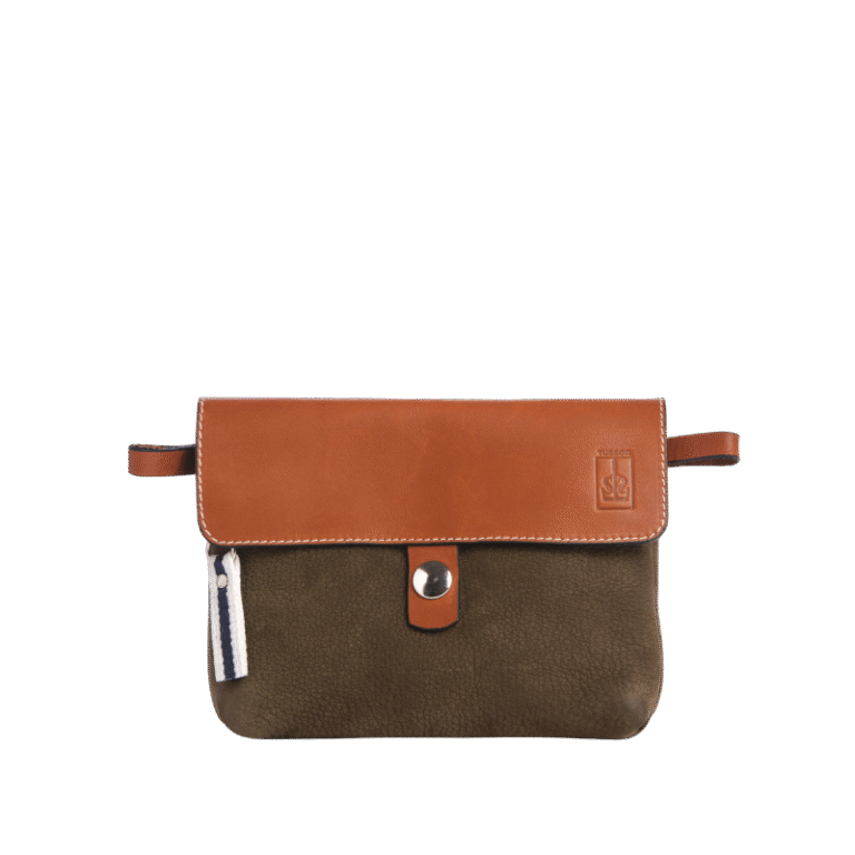 TUSSOR - Pochette Mobile Cuir Nubuck Veau taupe