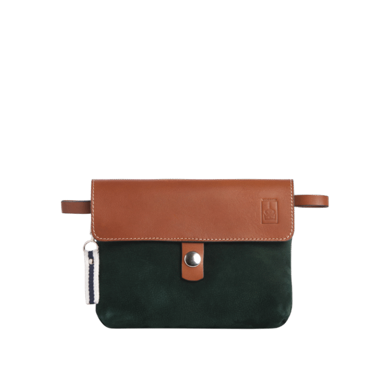 TUSSOR - Pochette Mobile Cuir Nubuck Veau Vert Forêt
