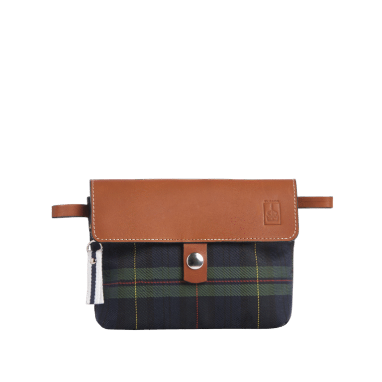 TUSSOR - Pochette Mobile Ecossais Marine