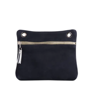TUSSOR - Pochette Yole Cuir Nubuck Veau Marine