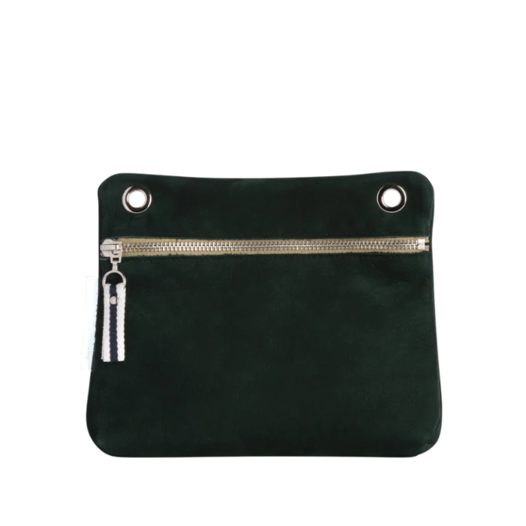 TUSSOR - Pochette Yole Cuir Nubuck Veau Vert Forêt
