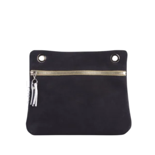 Pochette Yole Cuir Velours Marine par la marque TUSSOR TUSSOR - Pochette Yole Cuir Velours Marine
