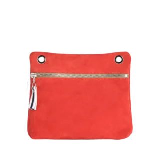 Pochette Yole Cuir Velours Corail par la marque TUSSOR TUSSOR - Pochette Yole Cuir Velours Corail