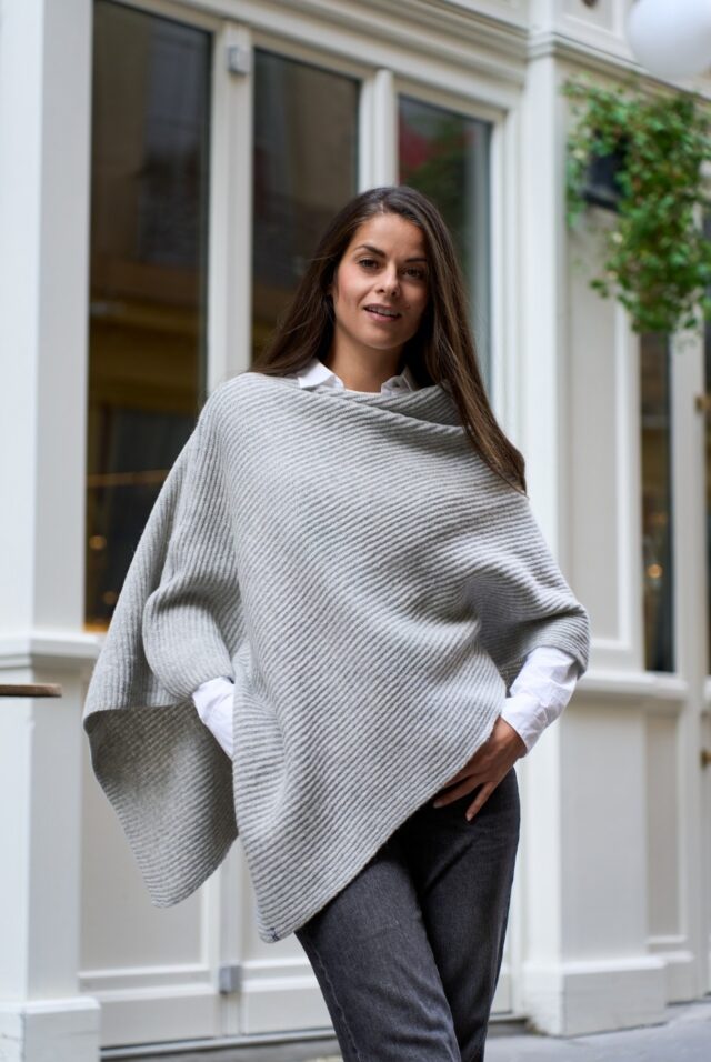 Maison Bonnefoy - Poncho Patrice Gris clair (Patrice)