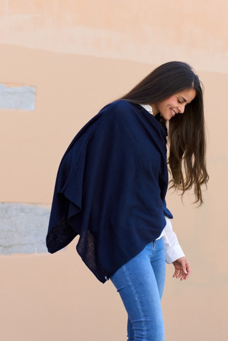 maison-bonnefoy - Poncho Paule en cachemire – Gris