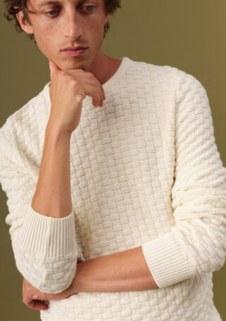 Pull Damier Ecru par la marque Montlimart Montlimart - Pull Damier Ecru