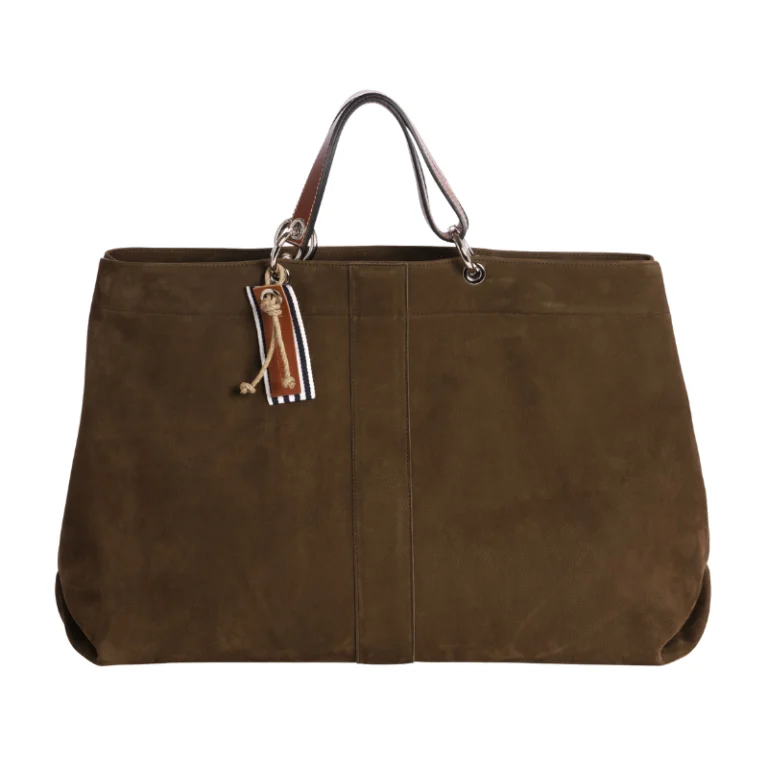 TUSSOR - Canotage Large Cuir Nubuck Veau taupe