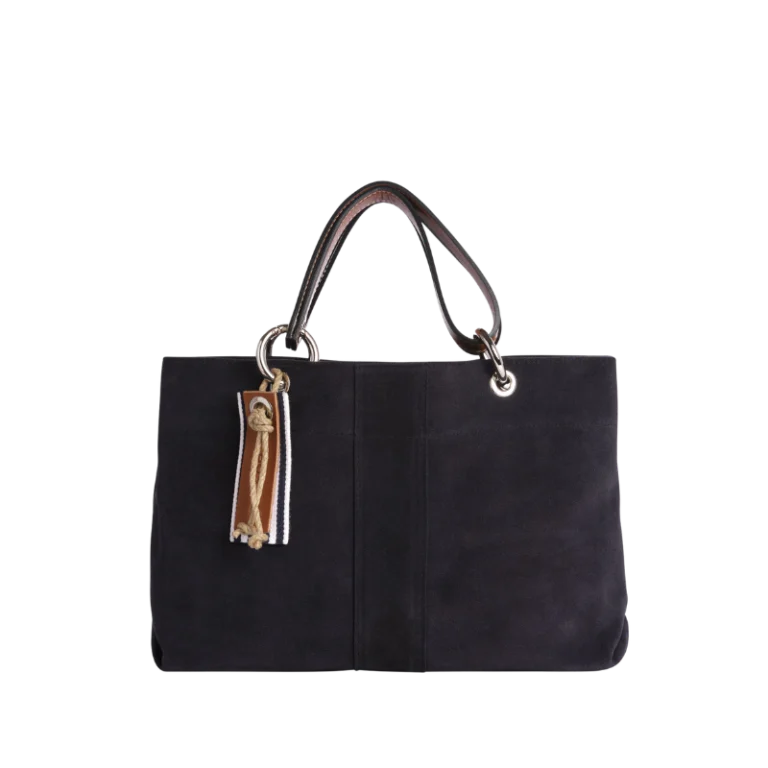 TUSSOR - Canotage Small Cuir Velours Bleu Marine