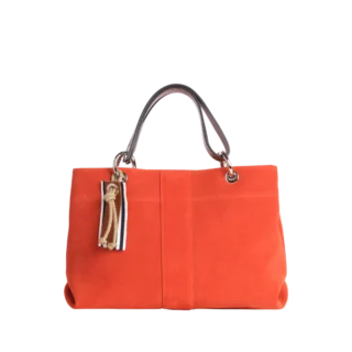 TUSSOR - Canotage Small Cuir Velours Corail Cuir