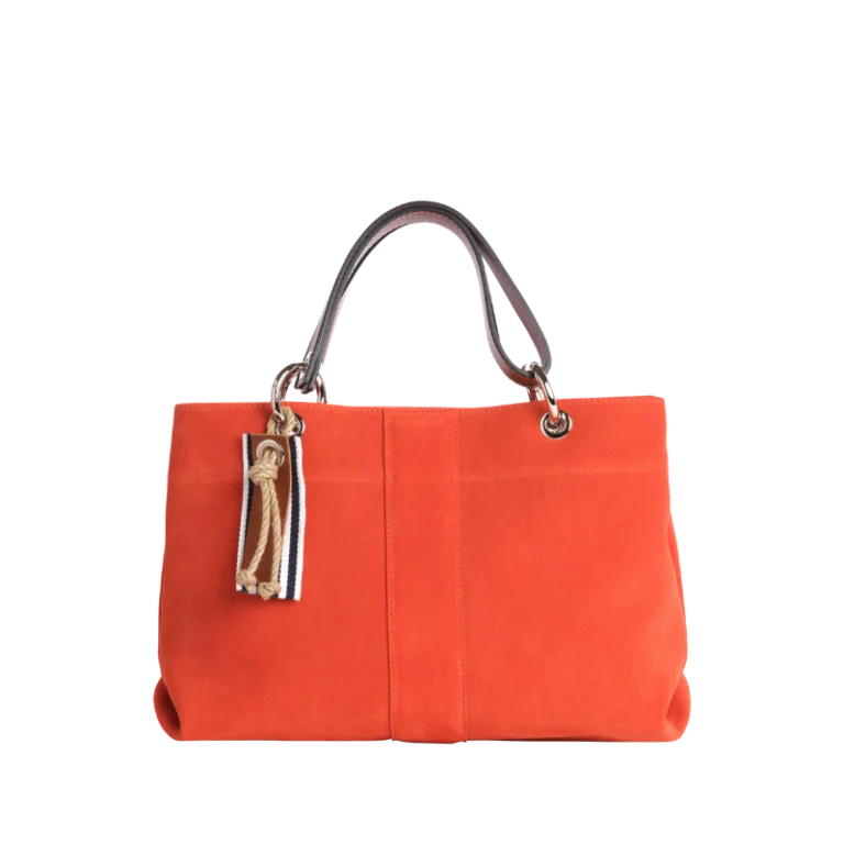 TUSSOR - Canotage Small Cuir Velours Corail Cuir