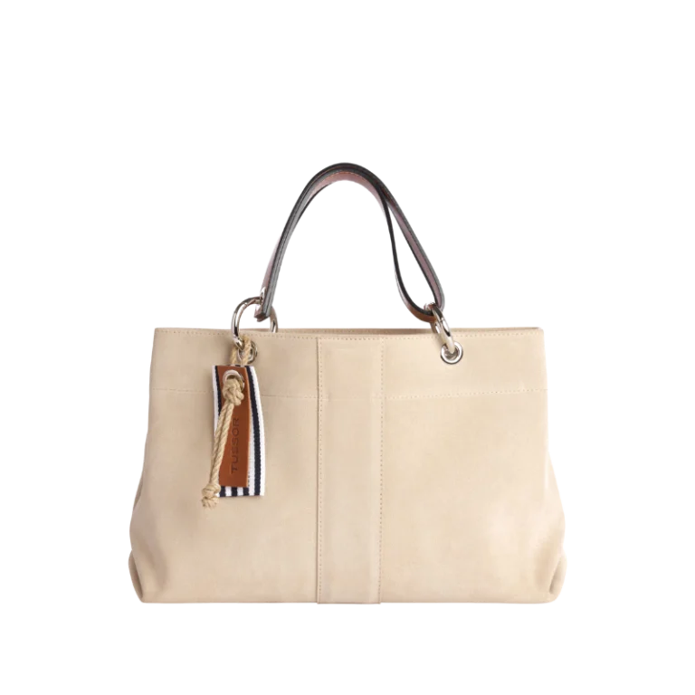 TUSSOR - Canotage Small Cuir Velours Grège