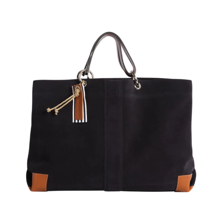 sac canotage working cuir velours vachette bleu marine face 6889ff87cd0aa804302194 TUSSOR - Canotage Working Cuir Velours Bleu Marine