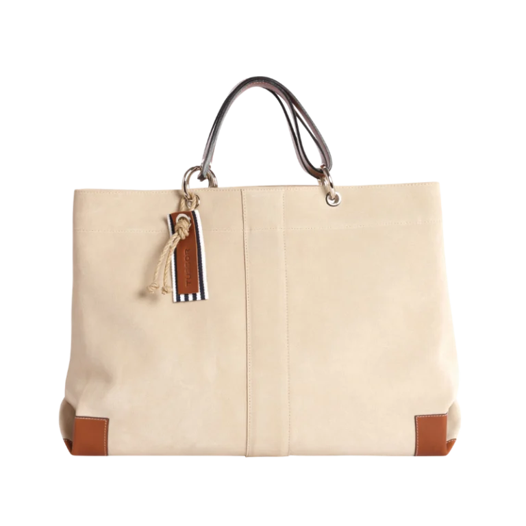 sac canotage working cuir velours vachette grege face 688a1b0b8aef3450960514 TUSSOR - Canotage Working Cuir Velours Grège