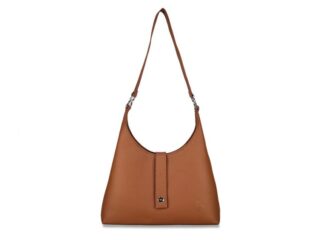 La Guêpe - Sac sourire en cuir marron clair grainé  02-005-05