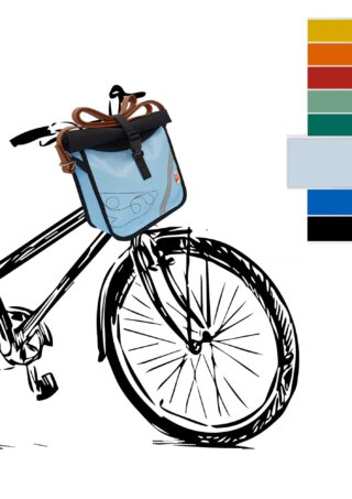 Atelier de la Baleine à Bosse - Sacoche de guidon – BARDALEINETTE Bleu ciel