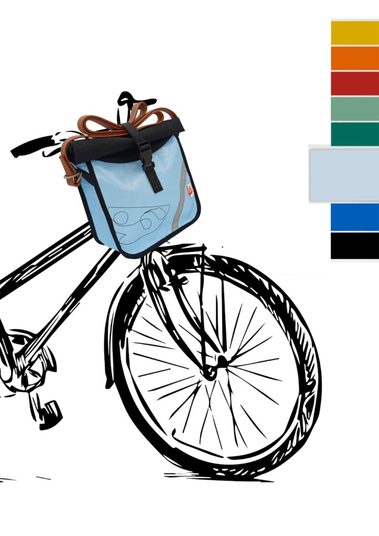 L'Atelier de la Baleine à Bosse - Sacoche de guidon - BARDALEINETTE Bleu ciel