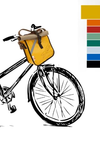 Atelier de la Baleine à Bosse - Sacoche de guidon  BARDALEINETTE Jaune moutarde