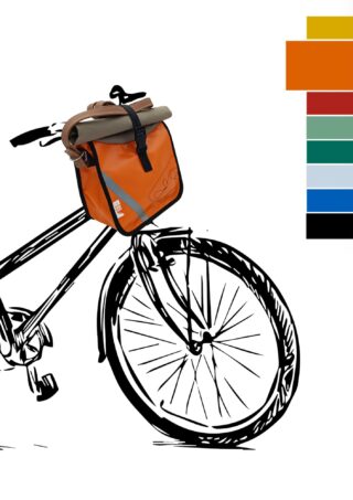 Atelier de la Baleine à Bosse - Sacoche de guidon  BARDALEINETTE Orange