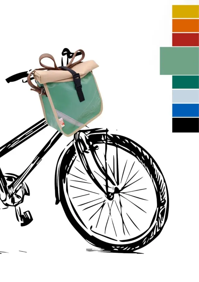 Atelier de la Baleine à Bosse - Sacoche de guidon – BARDALEINETTE Vert d’eau