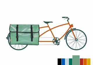 Atelier de la Baleine à Bosse - Sacoche vélo longtail / Midtail  CARGOLAINE Une seule Vert deau