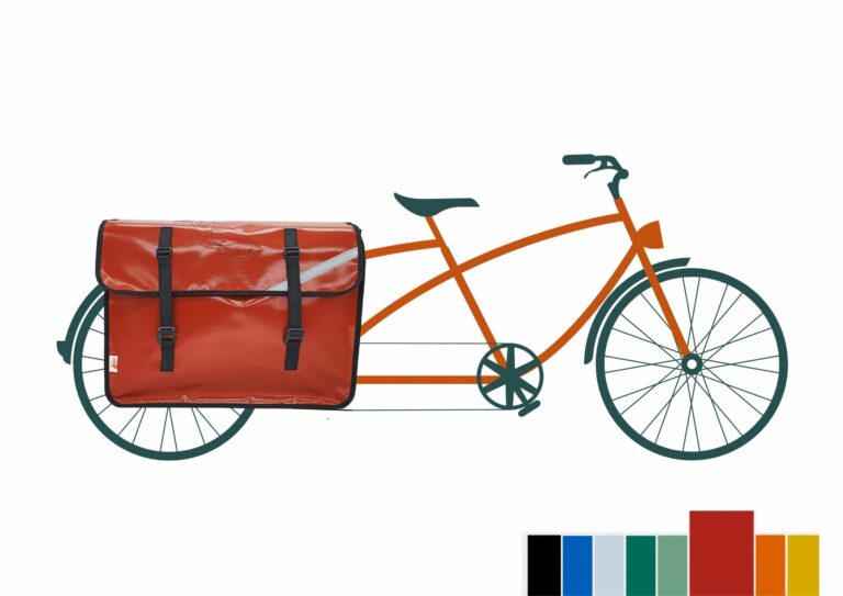 L'Atelier de la Baleine à Bosse - Sacoche vélo longtail / Midtail - CARGOLAINE Une seule Rouille