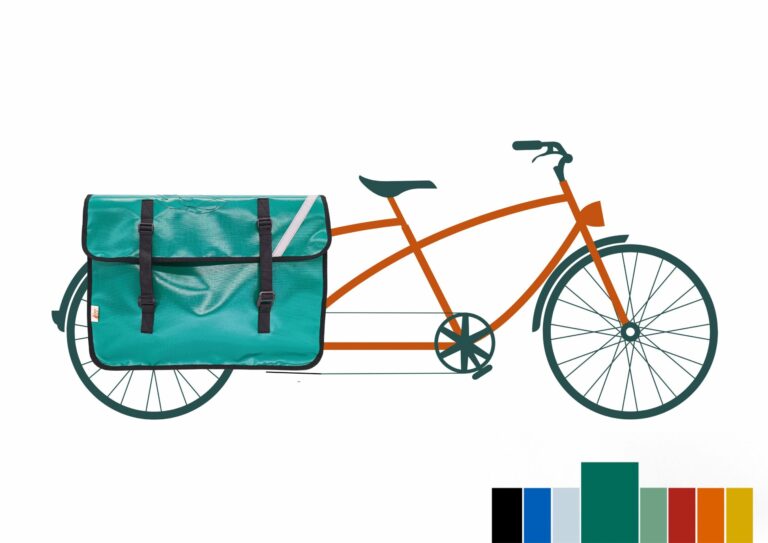 L'Atelier de la Baleine à Bosse - Sacoche vélo longtail / Midtail - CARGOLAINE Une seule Vert émeraude