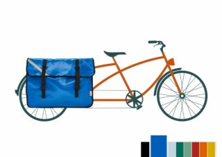 Atelier de la Baleine à Bosse - Sacoche vélo longtail / Midtail  CARGOLAINE Une seule Bleu franc
