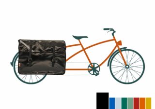 Atelier de la Baleine à Bosse - Sacoche vélo longtail / Midtail  CARGOLAINE Une seule Noir