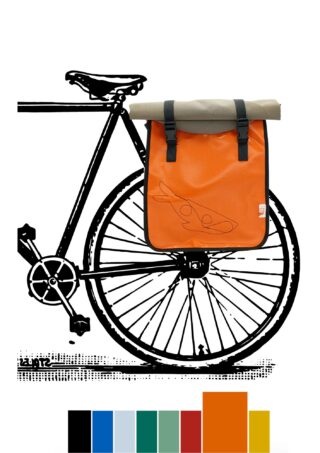 Atelier de la Baleine à Bosse - Sacoche vélo / Sac à dos  BARDALEINE Orange