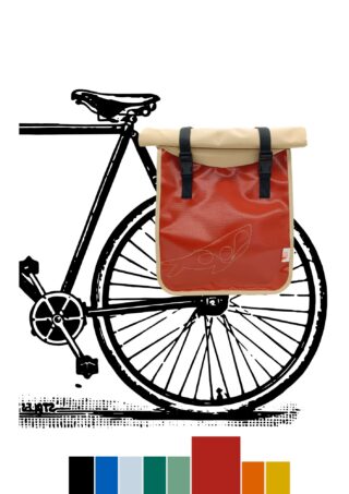 Sacoche vélo / Sac à dos – BARDALEINE Rouille par la marque Atelier de la Baleine à Bosse Atelier de la Baleine à Bosse - Sacoche vélo / Sac à dos – BARDALEINE Rouille