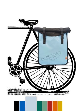 Atelier de la Baleine à Bosse - Sacoche vélo / Sac à dos  BARDALEINE Bleu ciel