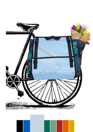 Atelier de la Baleine à Bosse - Sacoche de vélo modulable  CABASOUK Bleu ciel
