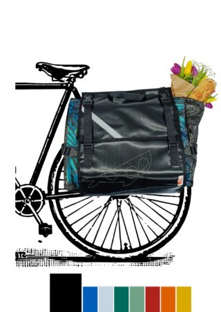Atelier de la Baleine à Bosse - Sacoche de vélo modulable  CABASOUK Noir