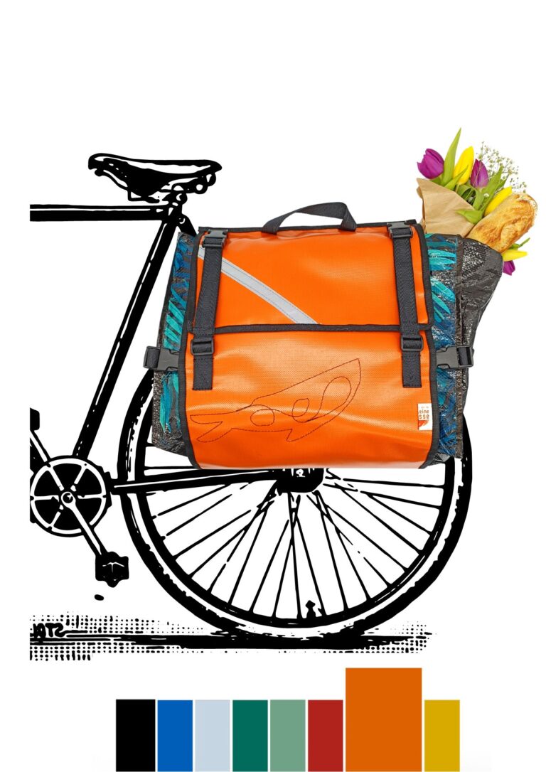L'Atelier de la Baleine à Bosse - Sacoche de vélo modulable - CABASOUK Orange
