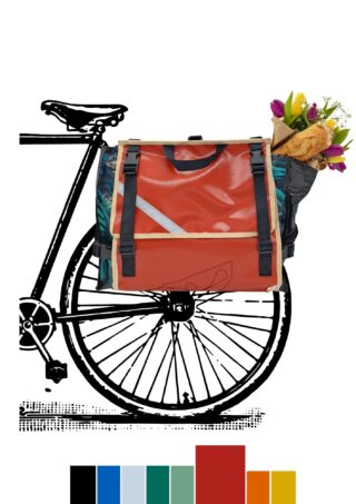 Atelier de la Baleine à Bosse - Sacoche de vélo modulable  CABASOUK Rouille