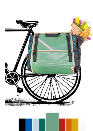 Atelier de la Baleine à Bosse - Sacoche de vélo modulable  CABASOUK Vert deau