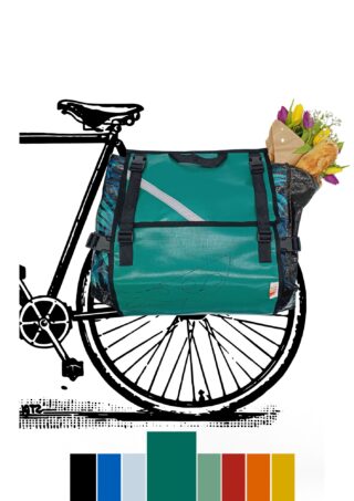 Atelier de la Baleine à Bosse - Sacoche de vélo modulable  CABASOUK Vert émeraude
