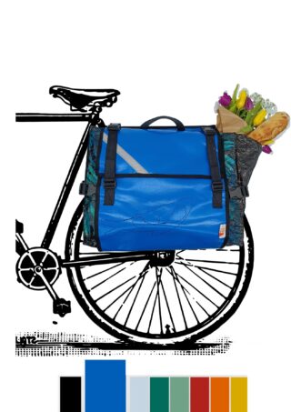 Atelier de la Baleine à Bosse - Sacoche de vélo modulable  CABASOUK Bleu franc