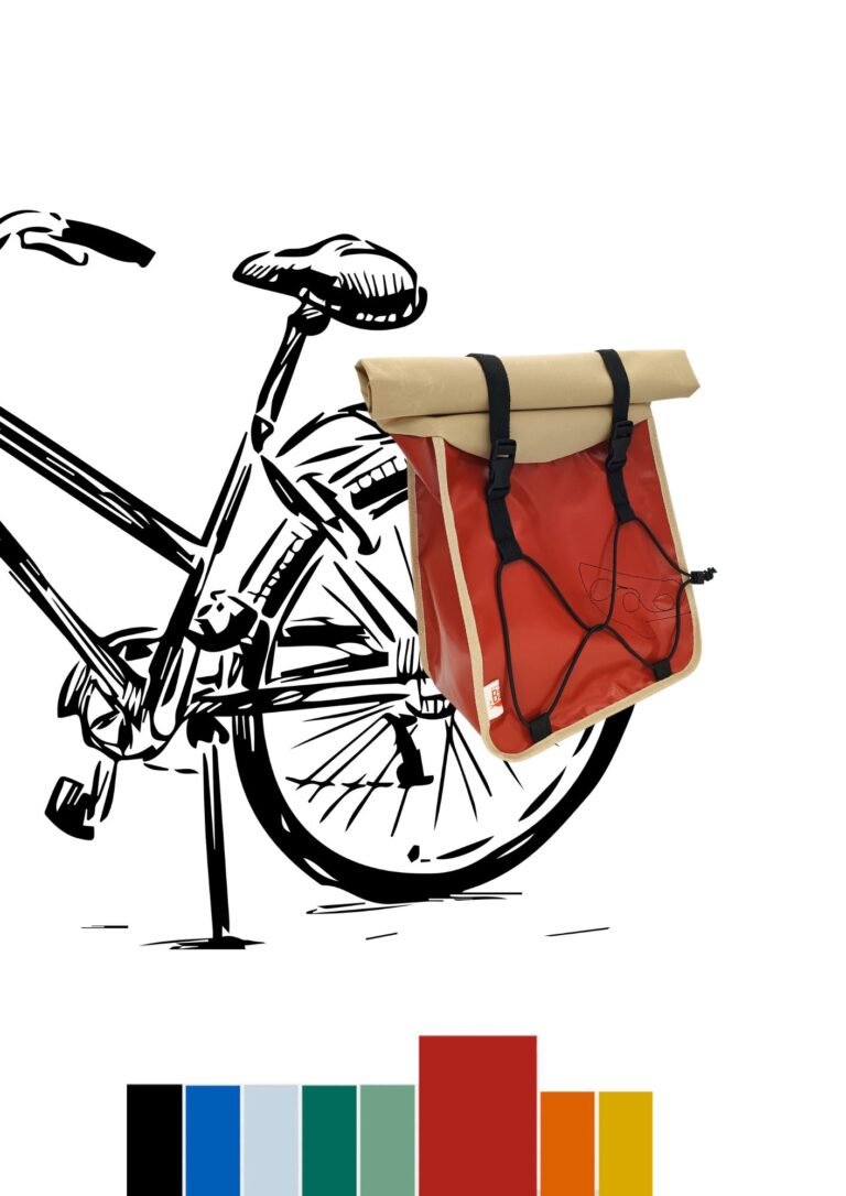 L'Atelier de la Baleine à Bosse - Sacoche Cyclorandonnée - Nomade Jaune moutarde Une seule