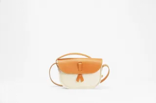 Monébari - Sac à bandoulière  en gomme et cuir  blanc
