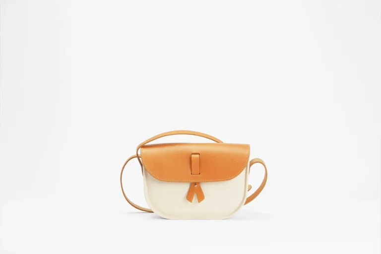 Monébari - Les sacs made in France - Sac à bandoulière - en gomme et cuir - blanc