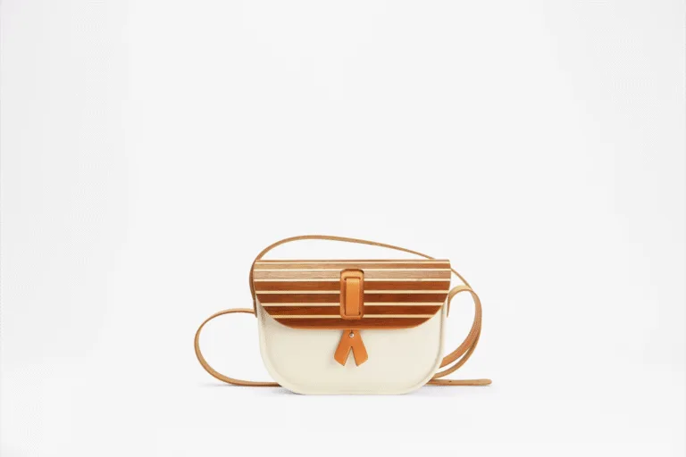 Monébari - Sac à bandoulière -en gomme et bois - Édition Riviera Acajou